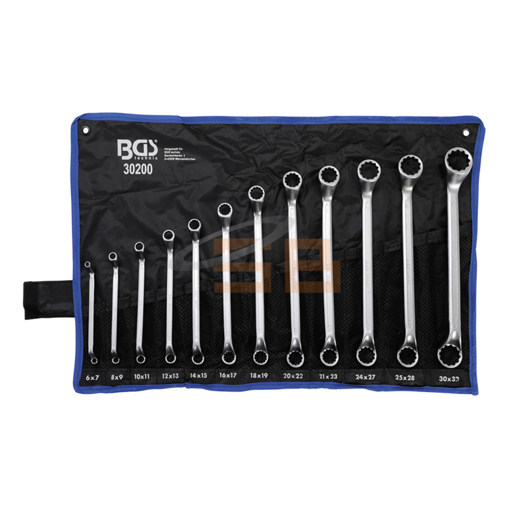 12 PCS DOUBLE RING SPANNER SET 6-32MM OFFSET, BGS 30200