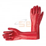 RED PVC CHEMICAL GLOVES 40CM RED, VAULTEX R40