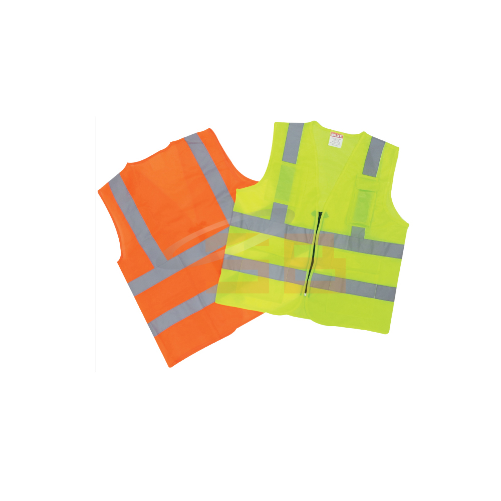 SAFETY VEST FABRIC 4 POCKET WITH ZIPP YELLOW, MILLER MFP