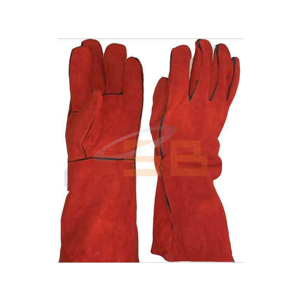 WELDING GLOVES WITH BLACK PIPING RED, VAULTEX OMR