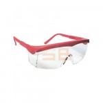 SAFETY GOGGLES RED FRAME CLEAR, 60320, PIVOLUX